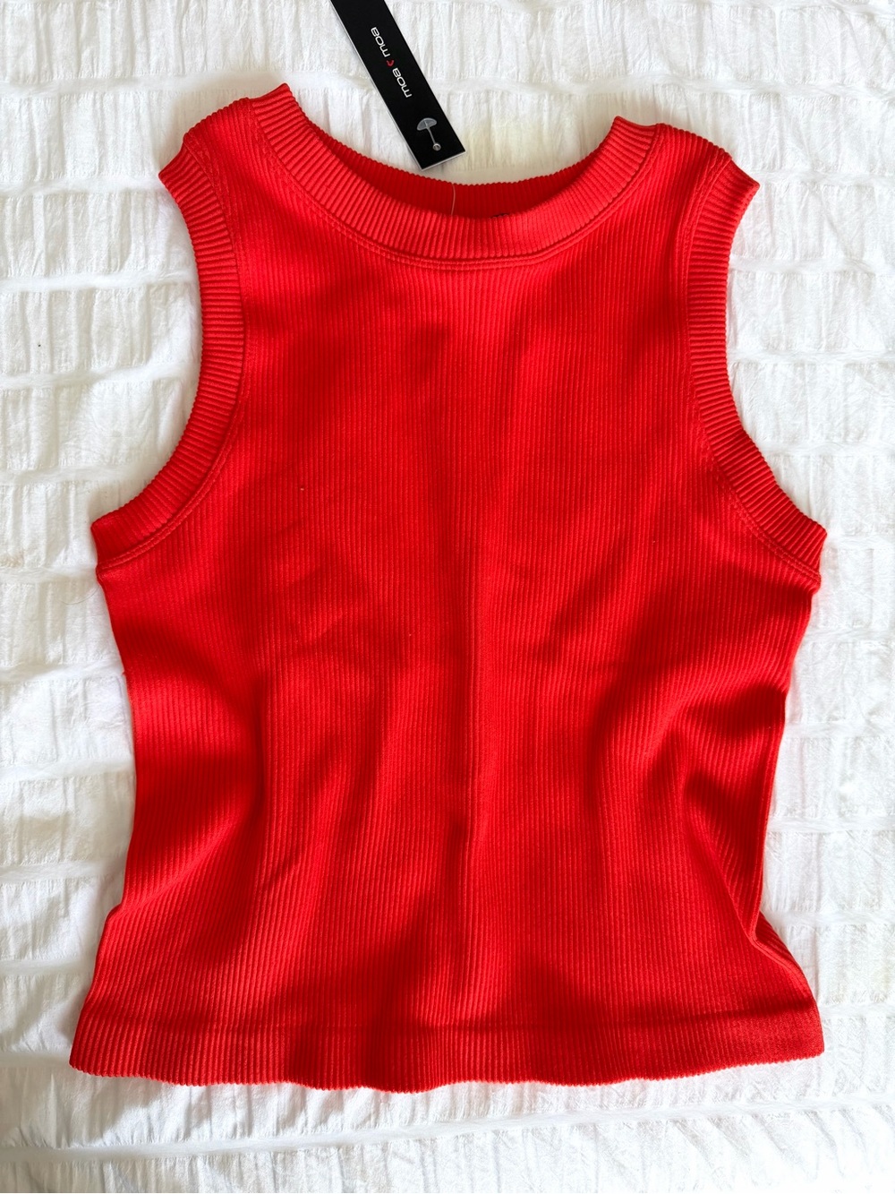 Red/Orange Ribbed compression Sleeveless Tank Top